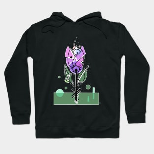 purple retro style tulip flower Hoodie